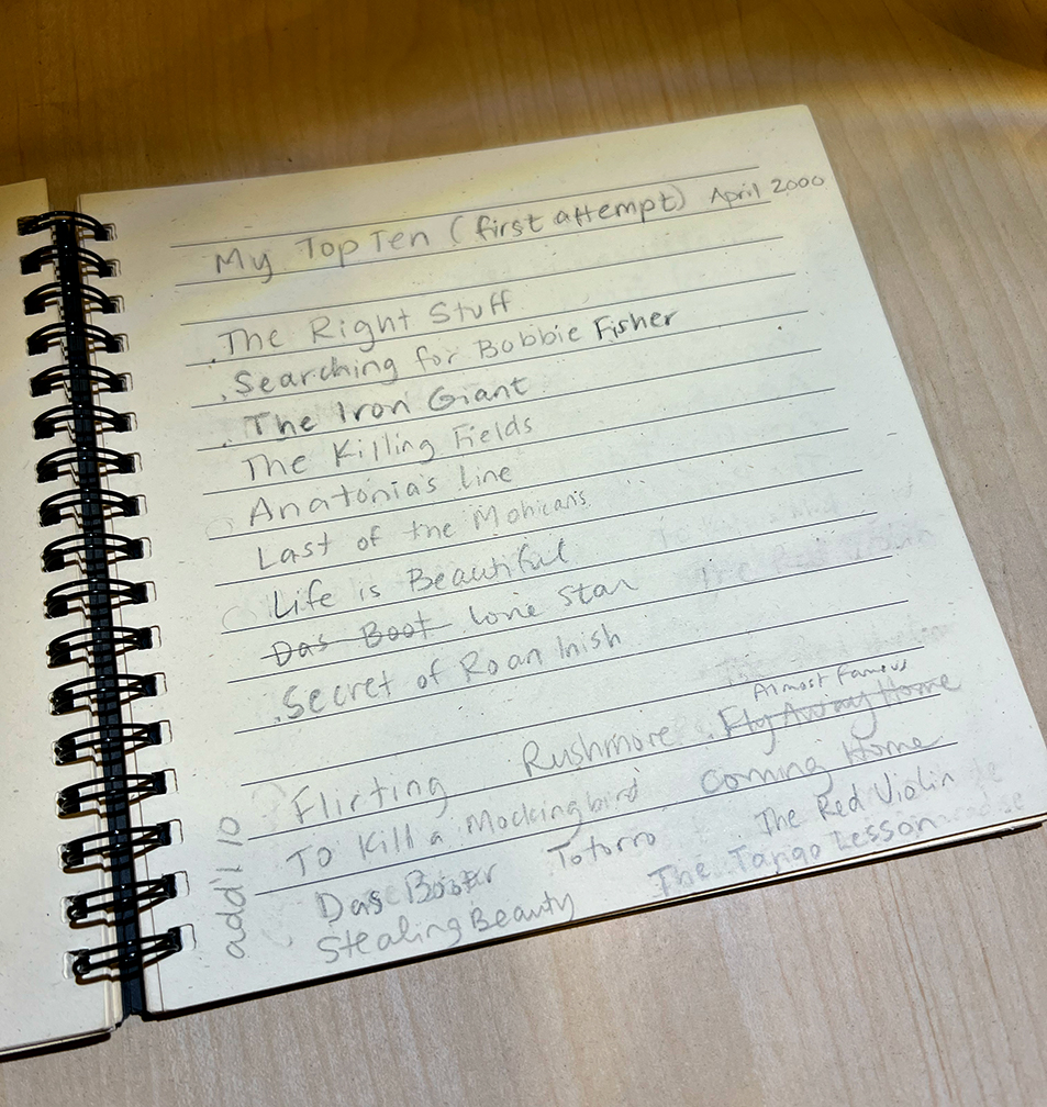 Image of handwritten list on a piece of paper