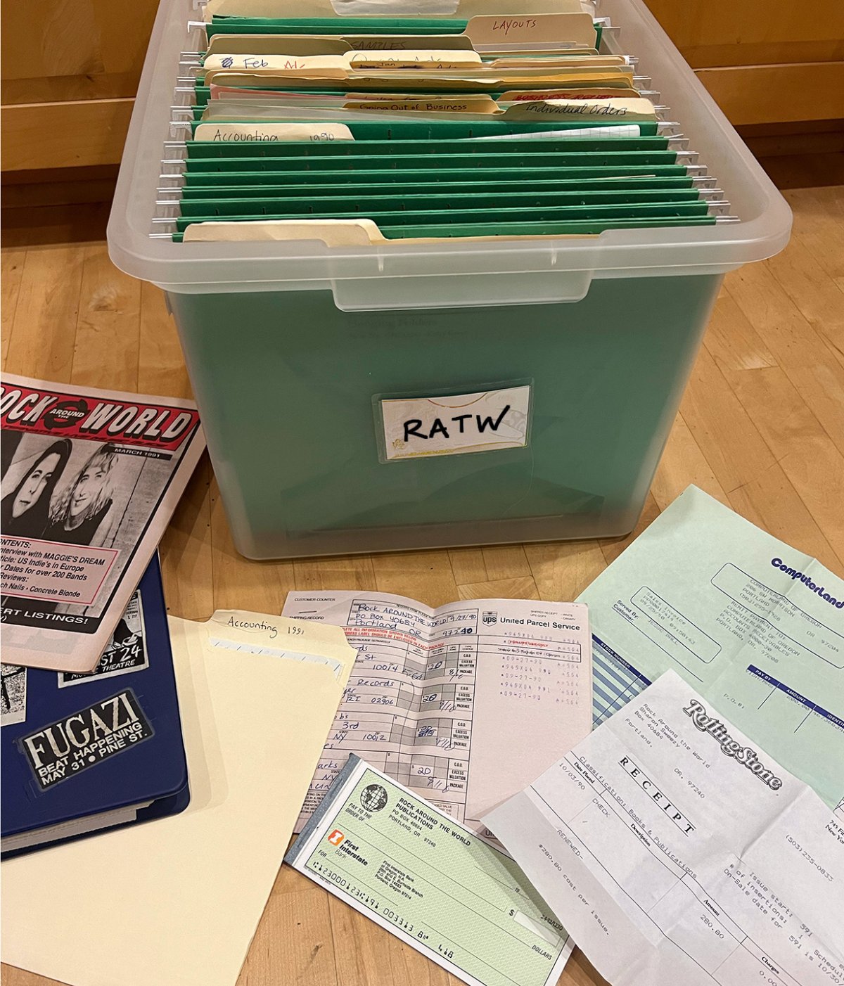 Image of file box and bills
