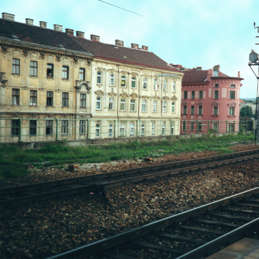 Vienna buildings by train track